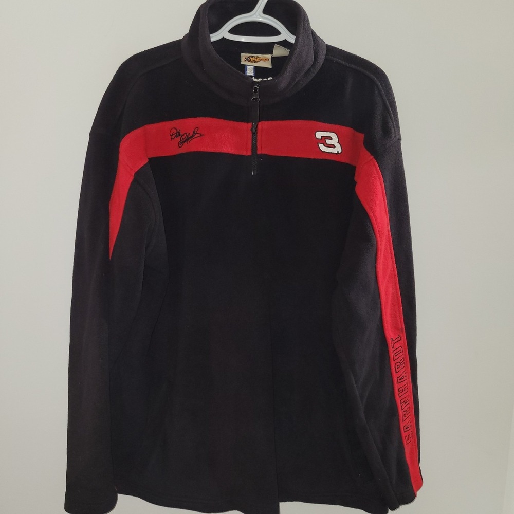 Winners Circle Dale Earnhardt Sr 1/4 Zip Fleece Pullover Nascar RCR Black Red